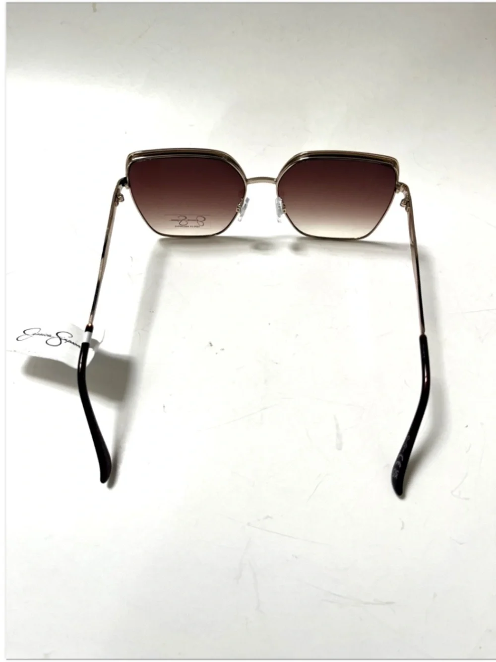 New Jessica Simpson Square Oversized Sunglasses Gold Gradient Brown